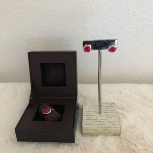 Monica Vinader Siren Stacking Ring & Stud Earrings